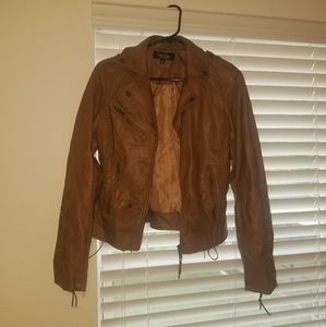 Brown Faux Leather Jacket